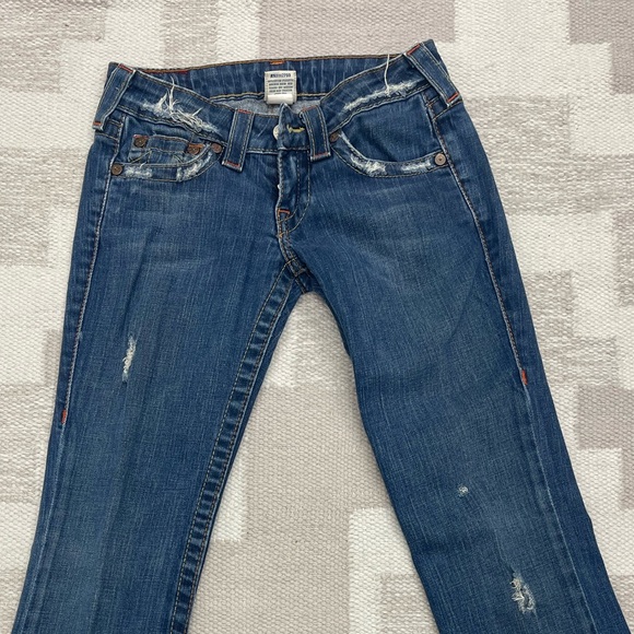 True Religion Blue Flare Wide Leg Jeans